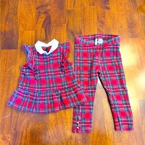 Holiday toddler tartan matching set